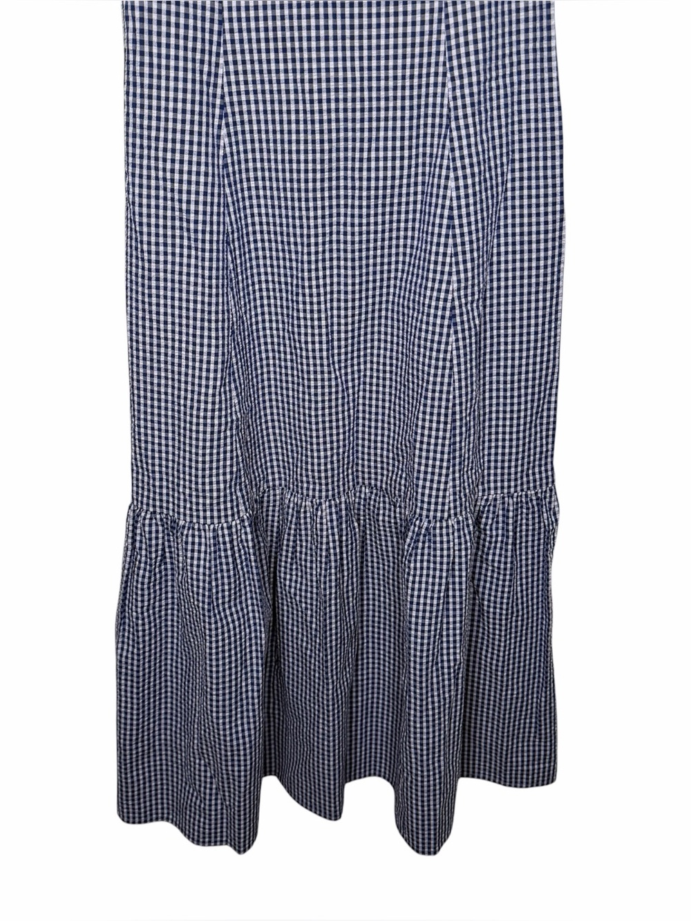 Rails Maeve Midi Dress Size XS Navy Lilac Gingham Bow Cut Out Organic Cotton - Picture 7 of 13